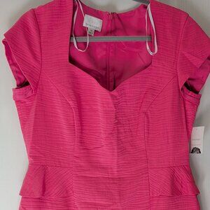 Donna Morgan Size 14 Cap Sleeve Peplum Waist Knee Length dress